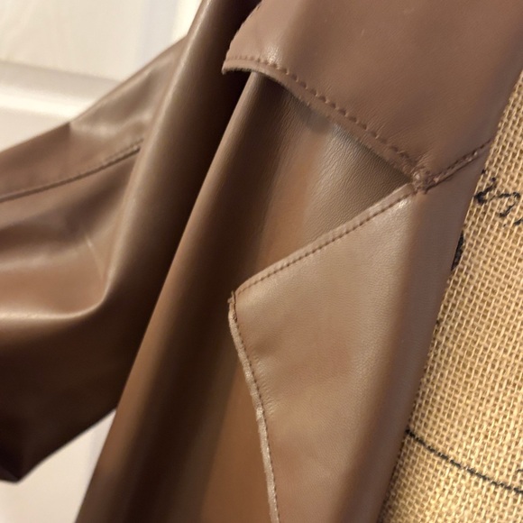 Forever 21 Brown Faux Leather Coat - Picture 4 of 8